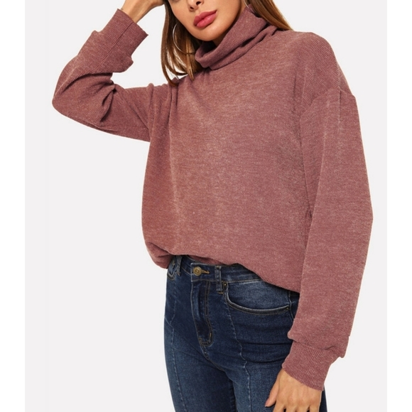 VIVA | Red Cowl Neck Sweater - Picture 4 of 5